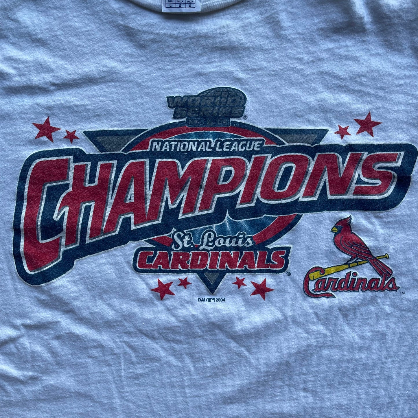 (L) '04 St. Louis Cardinals World Series Champions Cropped Fit Tee
