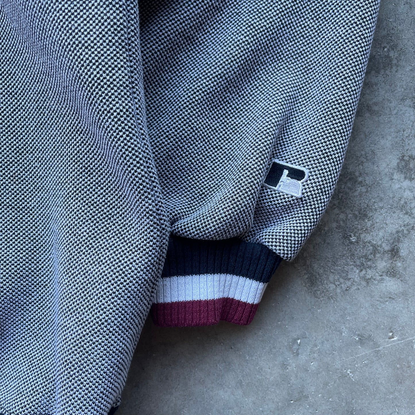 (L/XL) 00s Russell Athletic Waffle Knit Pullover Sweater