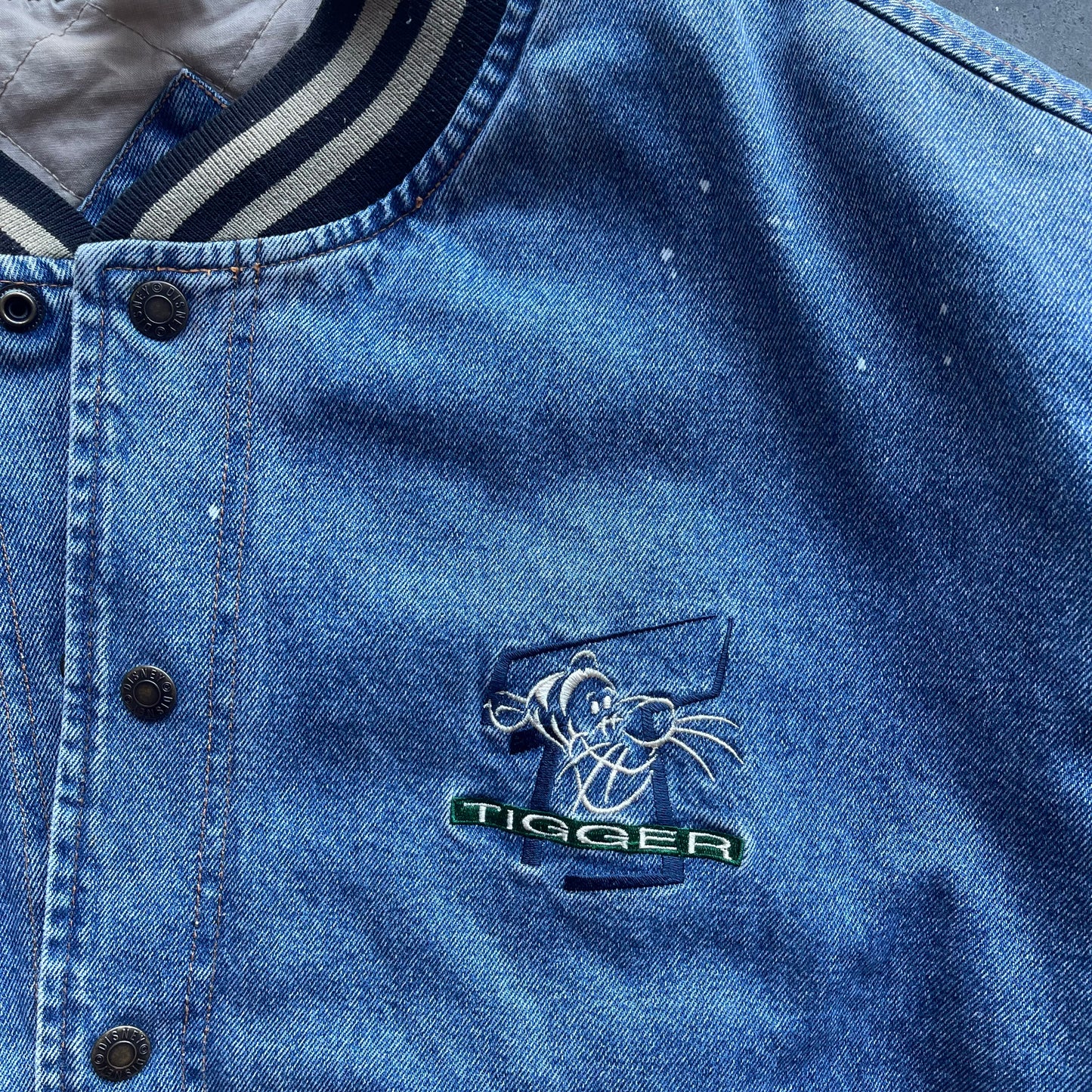 (XL) Vintage Disney "Tigger" Embroidered Varsity Bomber Jacket