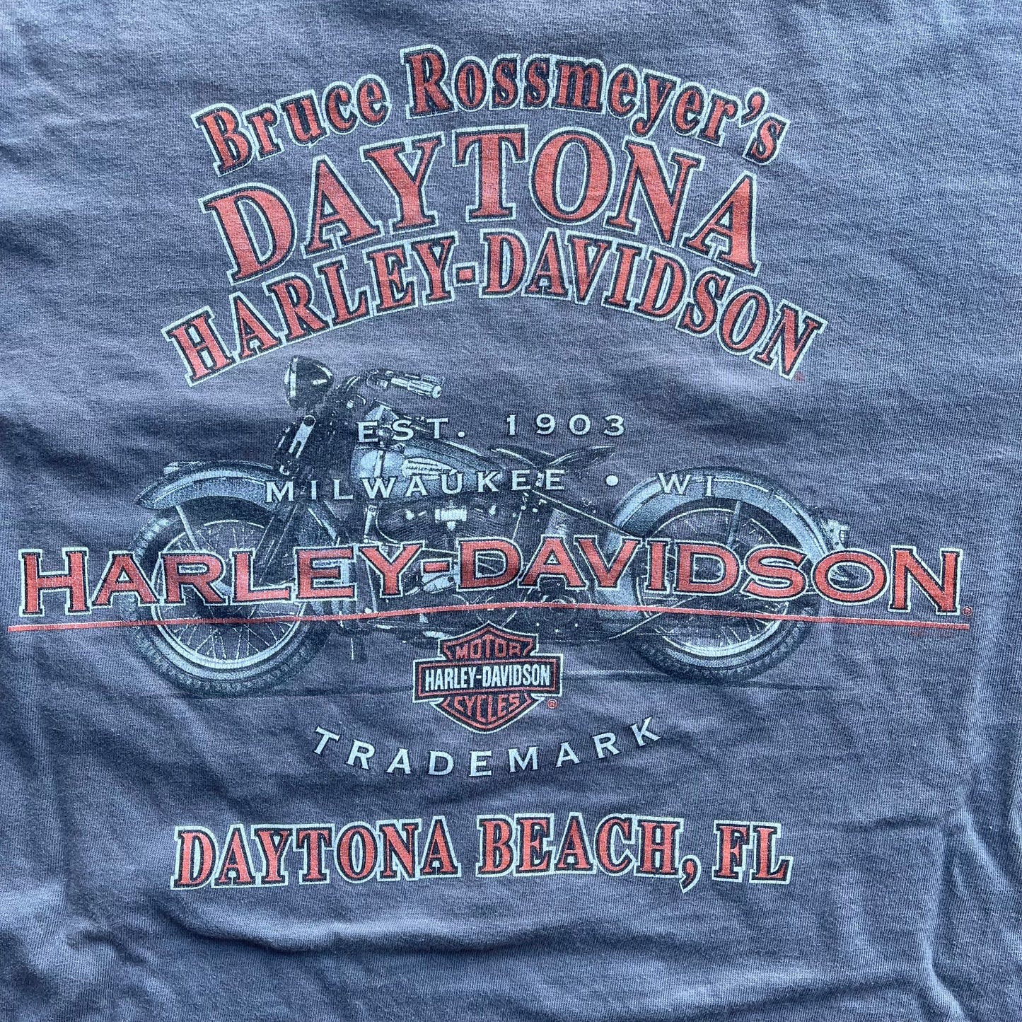 (M) Vintage Harley Davidson Daytona Flame Faded Pocket Tee