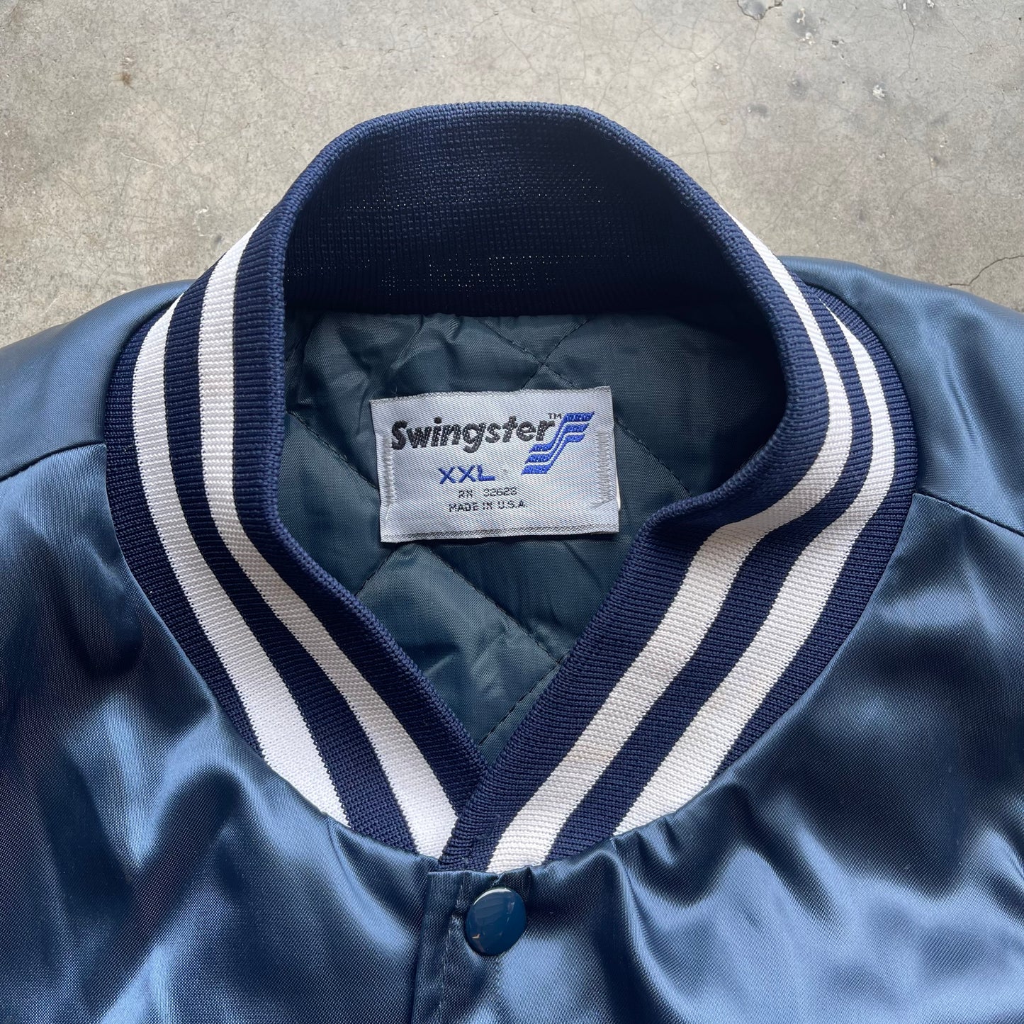 (XL) Vintage U.S. Navy Satin Bomber Jacket