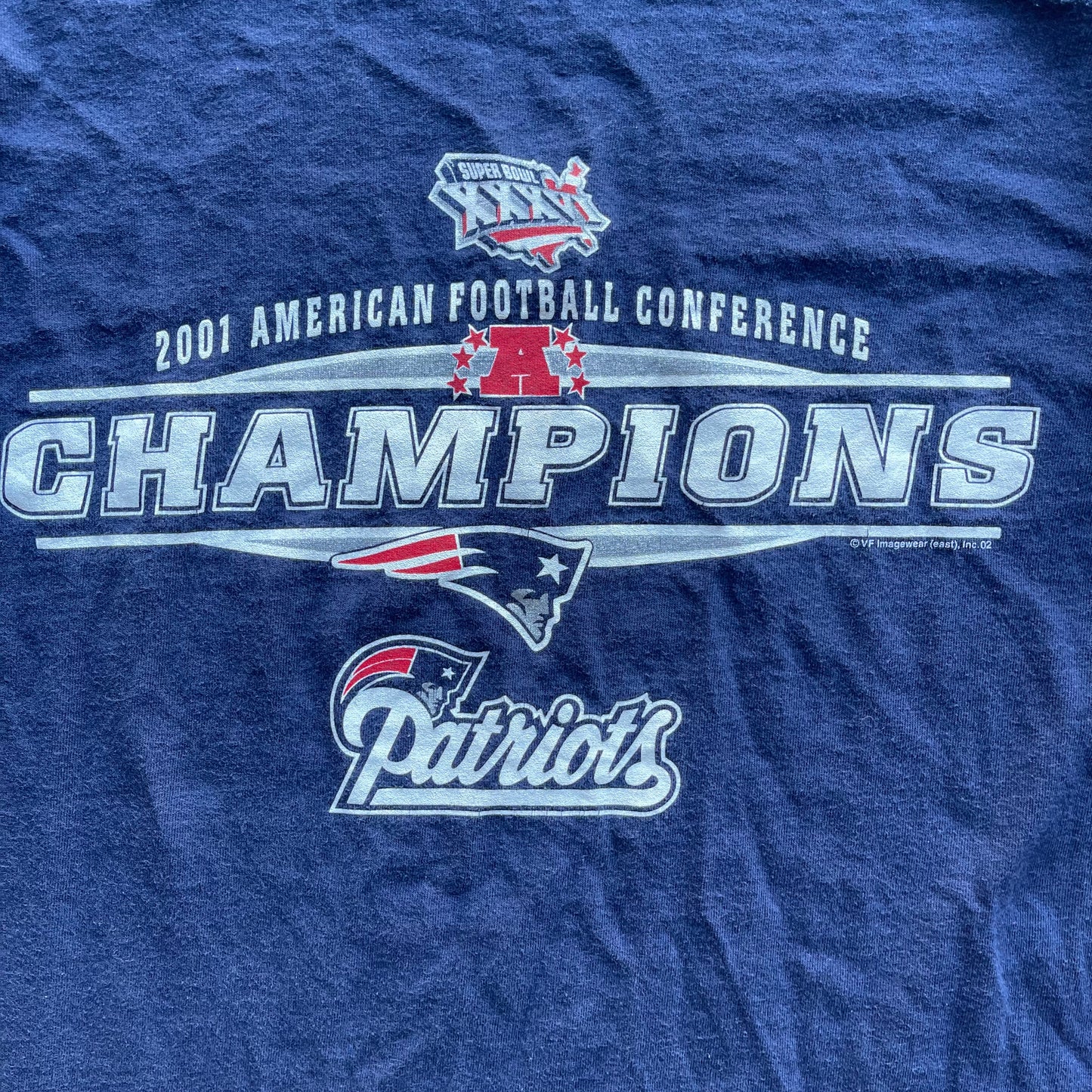 (XL) '01 New England Patriots Champions Tee