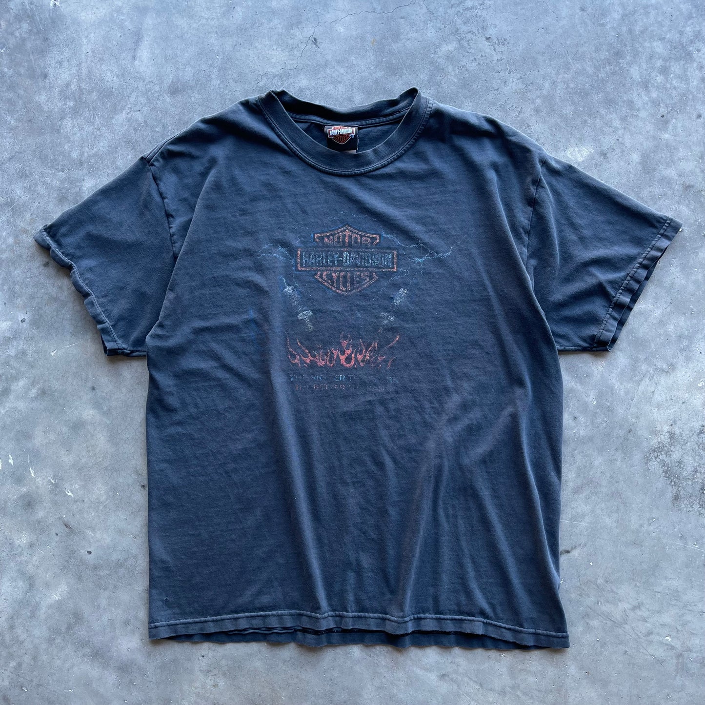 (M) Vintage Harley Davidson Faded Las Vegas Lightning Tee