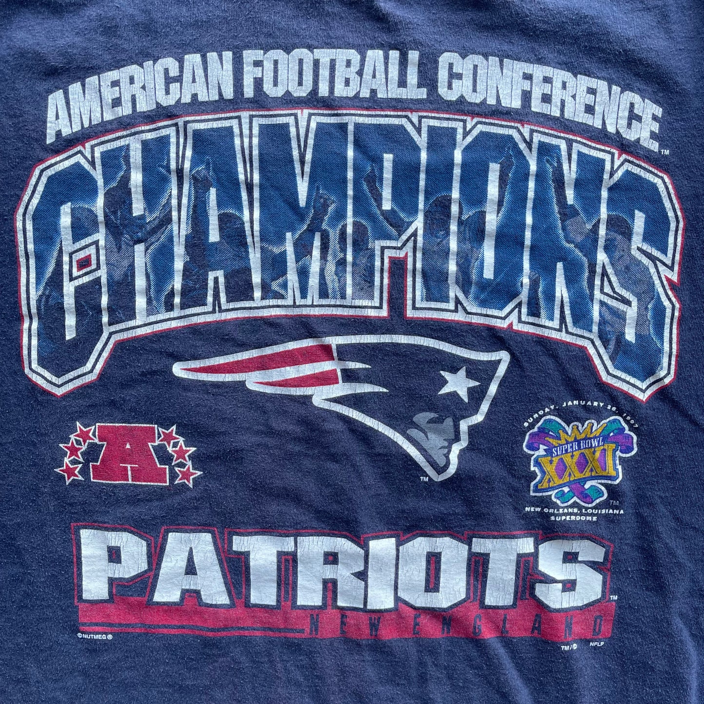(2XL) '97 New England Patriots Champions Tee