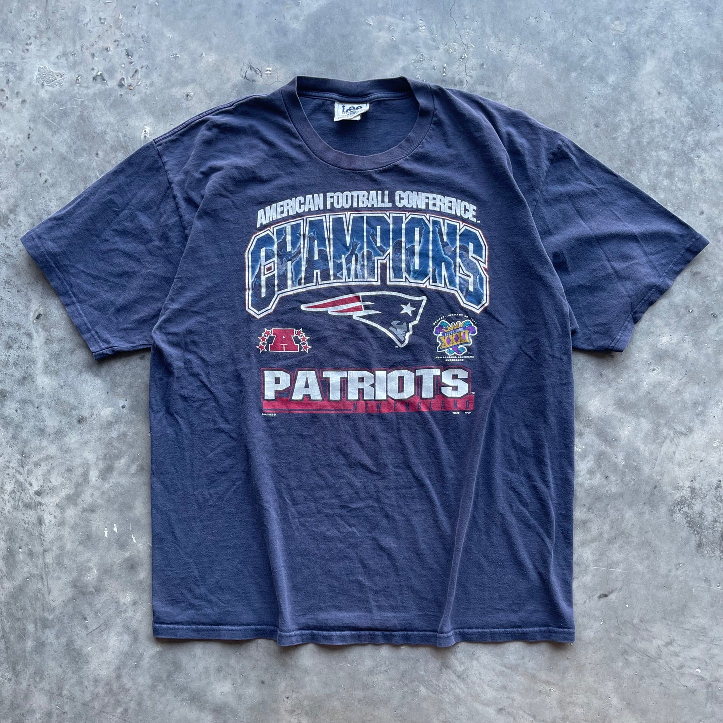 (2XL) '97 New England Patriots Champions Tee