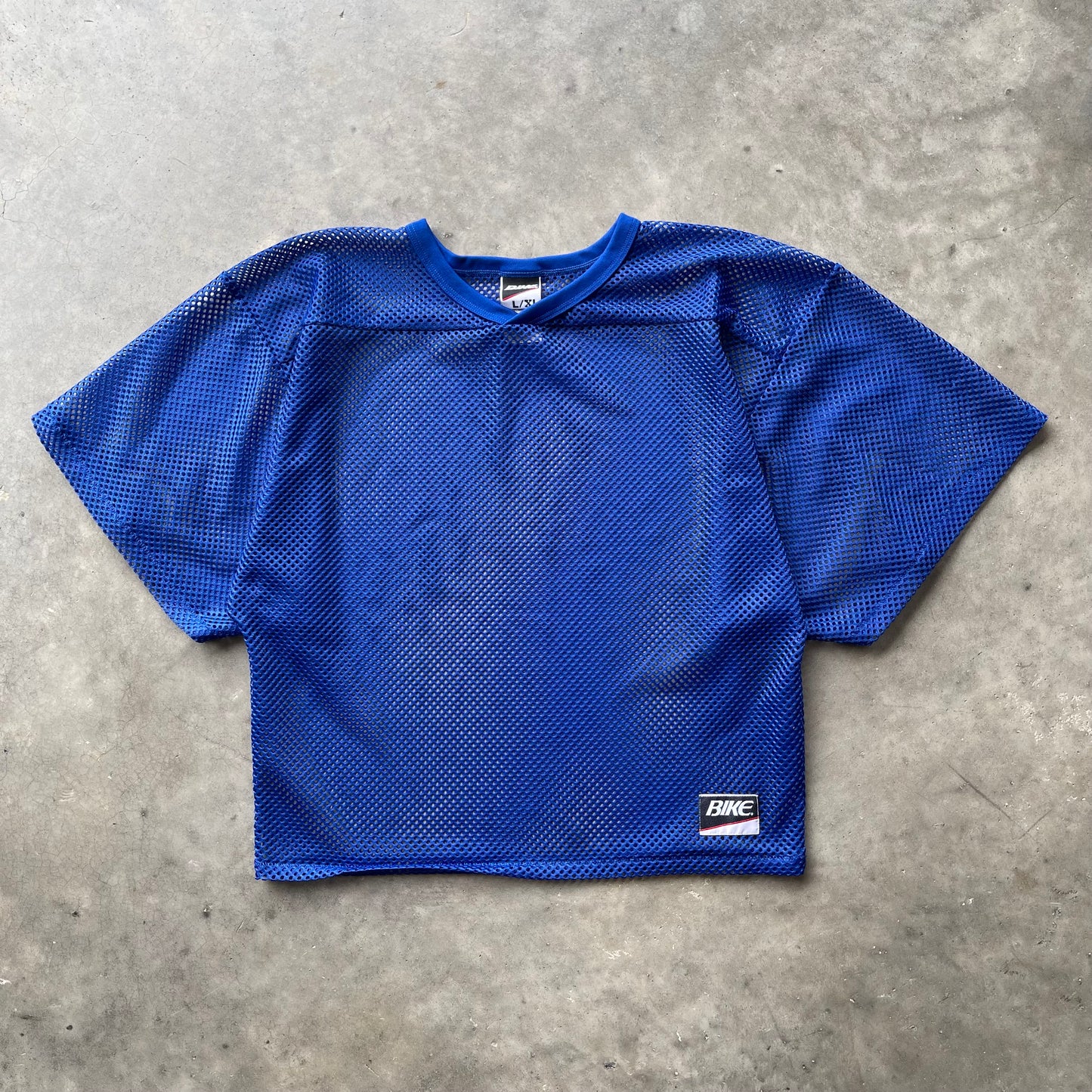 (L/XL) 00s Mesh Blue Football Jersey