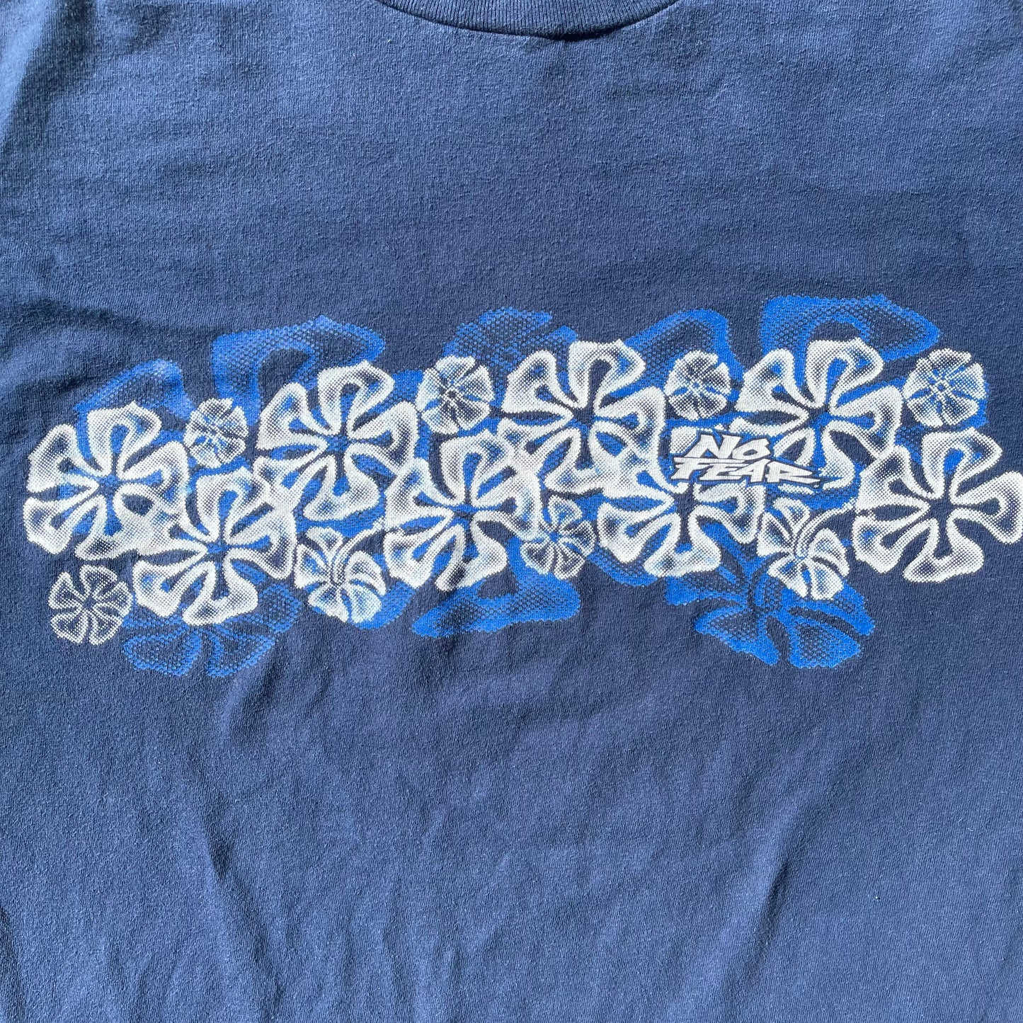 (L) Y2K “No Fear” Hawaiian Floral Graphic Long Sleeve Tee