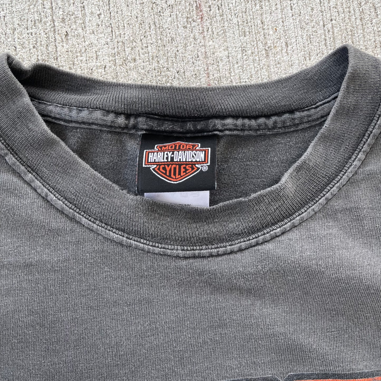 (M/L) 00s Harley Davidson 'Fat Boy' Chopper Flames Tee