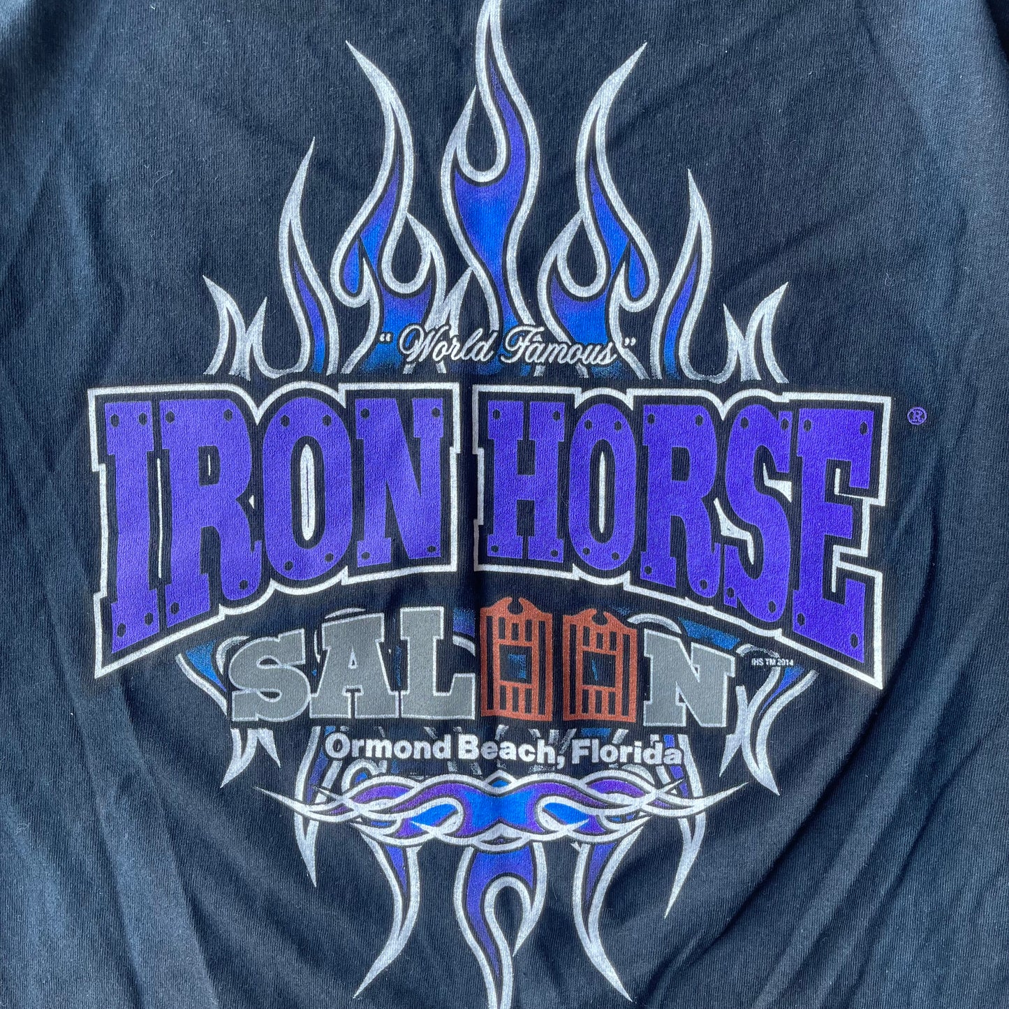 (L) Iron Horse Saloon Biker Flames Tee