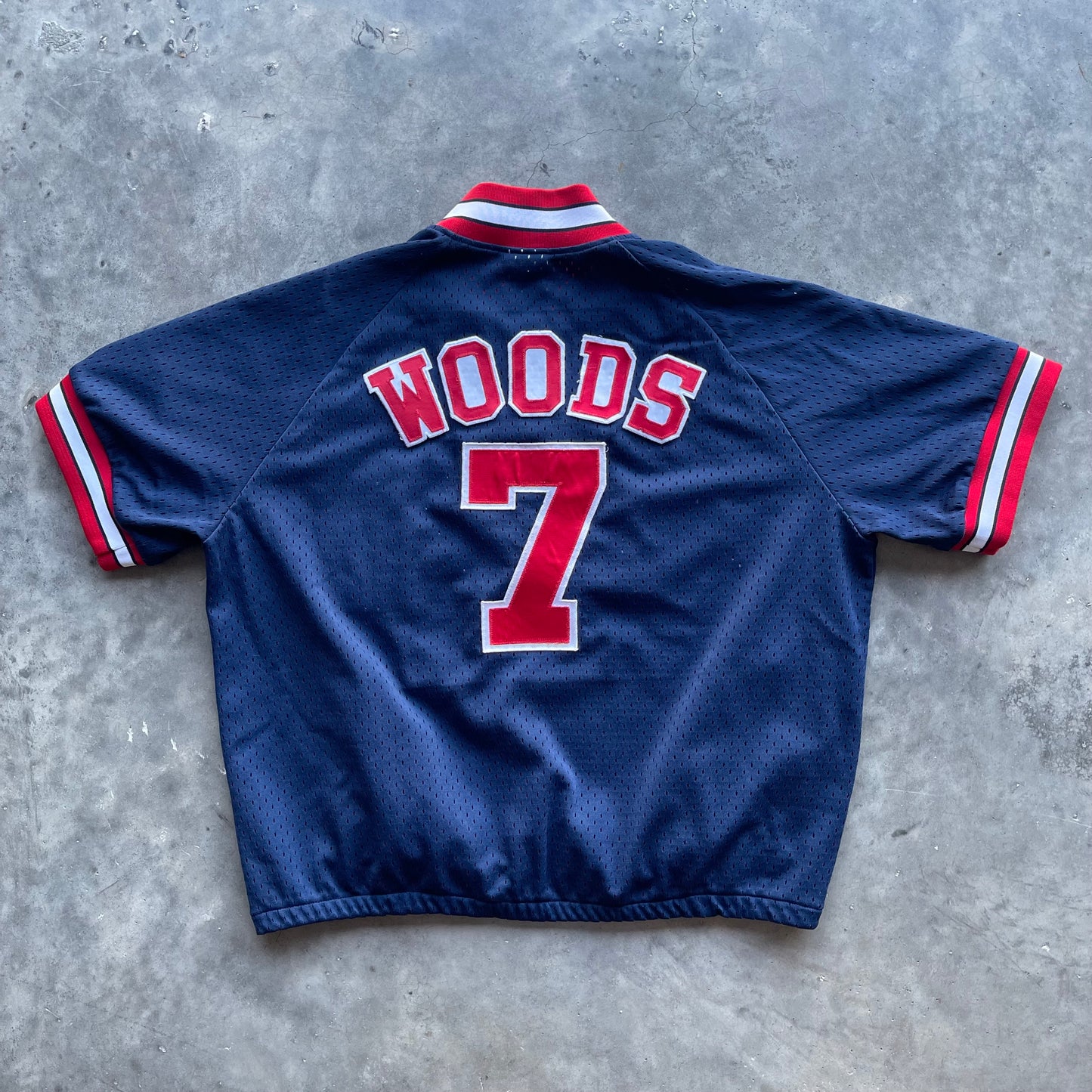 (XL) 90s Atlanta Braves Batting Practice Quarter Zip "Woods" Jersey