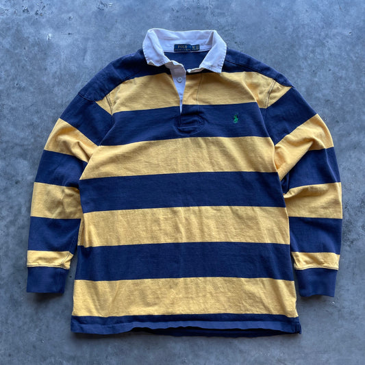 (XL) Polo Ralph Lauren Yellow Striped Rugby Long Sleeve