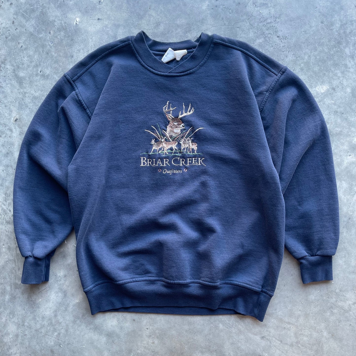 (L) 90s Briar Creek Nature Deer Embroidered Crewneck