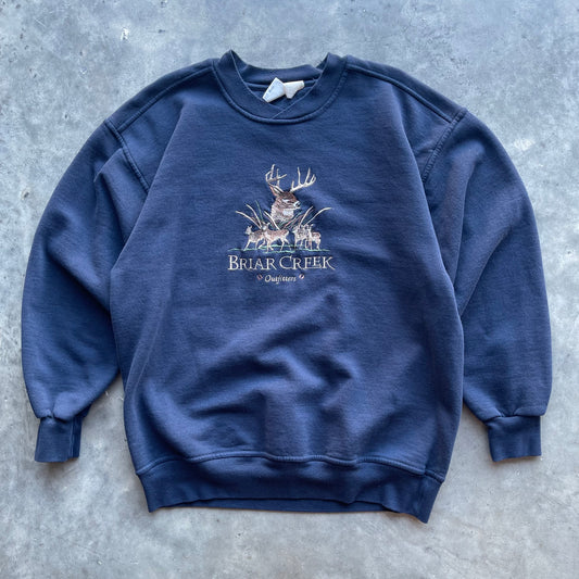 (L) 90s Briar Creek Nature Deer Embroidered Crewneck