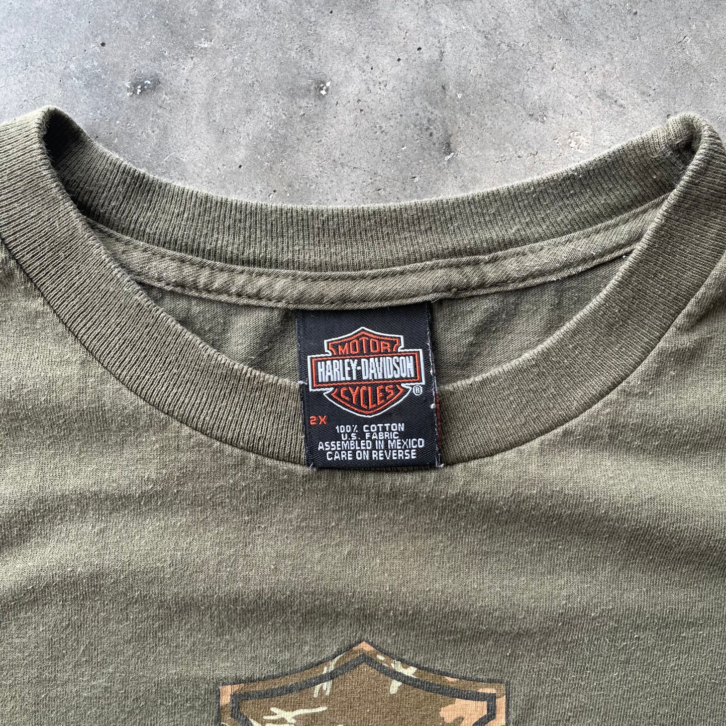 (2XL) Harley Davidson Camo Print Tee