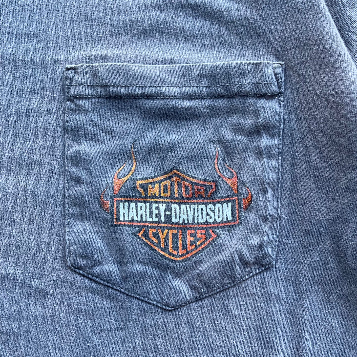 (M) Vintage Harley Davidson Daytona Flame Faded Pocket Tee