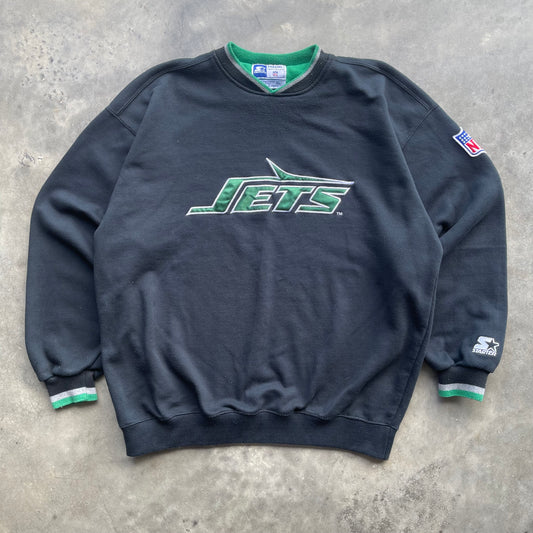 (XL) 90s New York Jets Embroidered Starter Crewneck