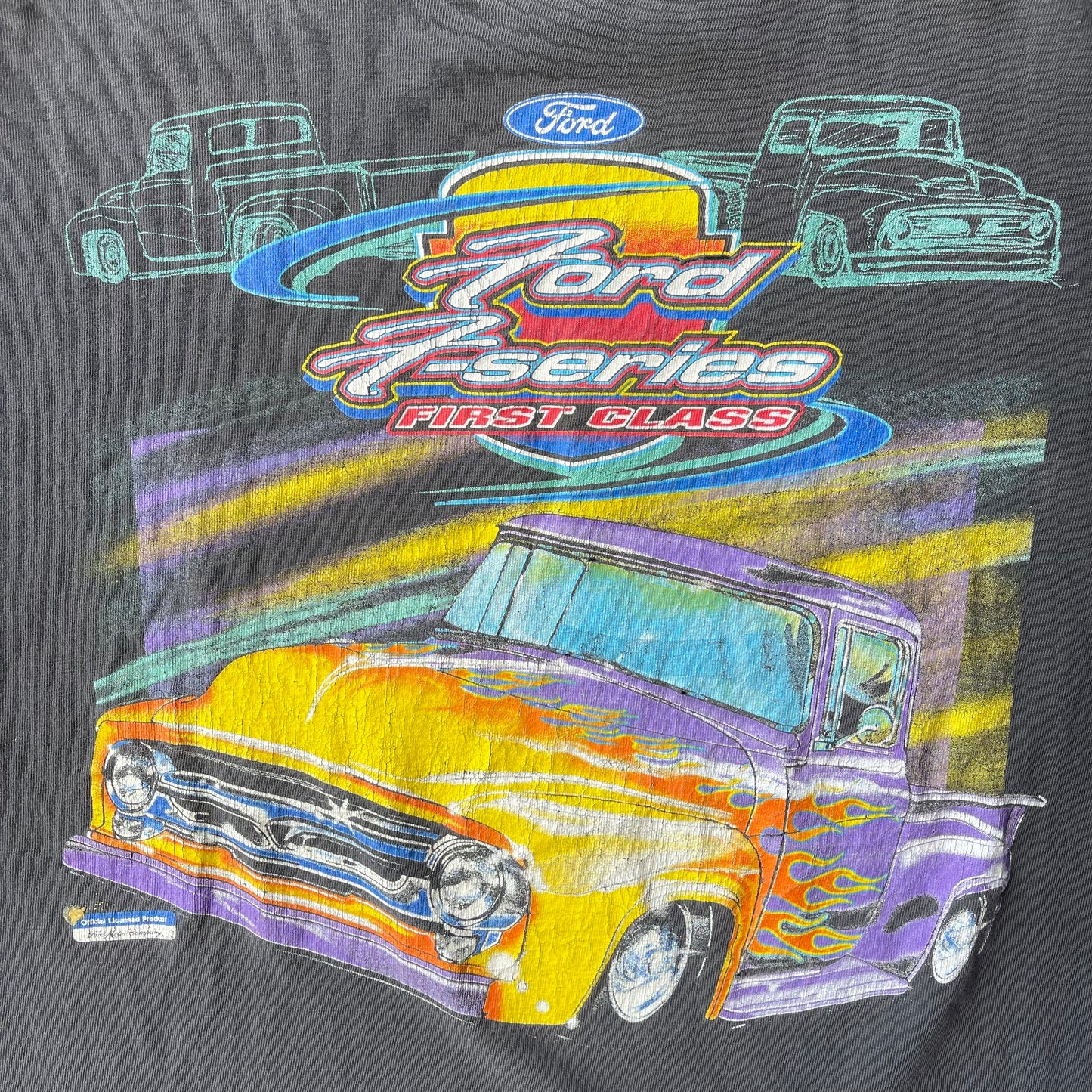 (M) 90s Ford 7 Series First Class Truck Graphic Thrashed Tee