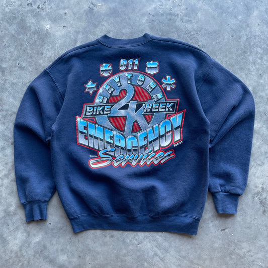 (L) '00 Daytona Bike Week "Emergency Services" Graphic Crewneck