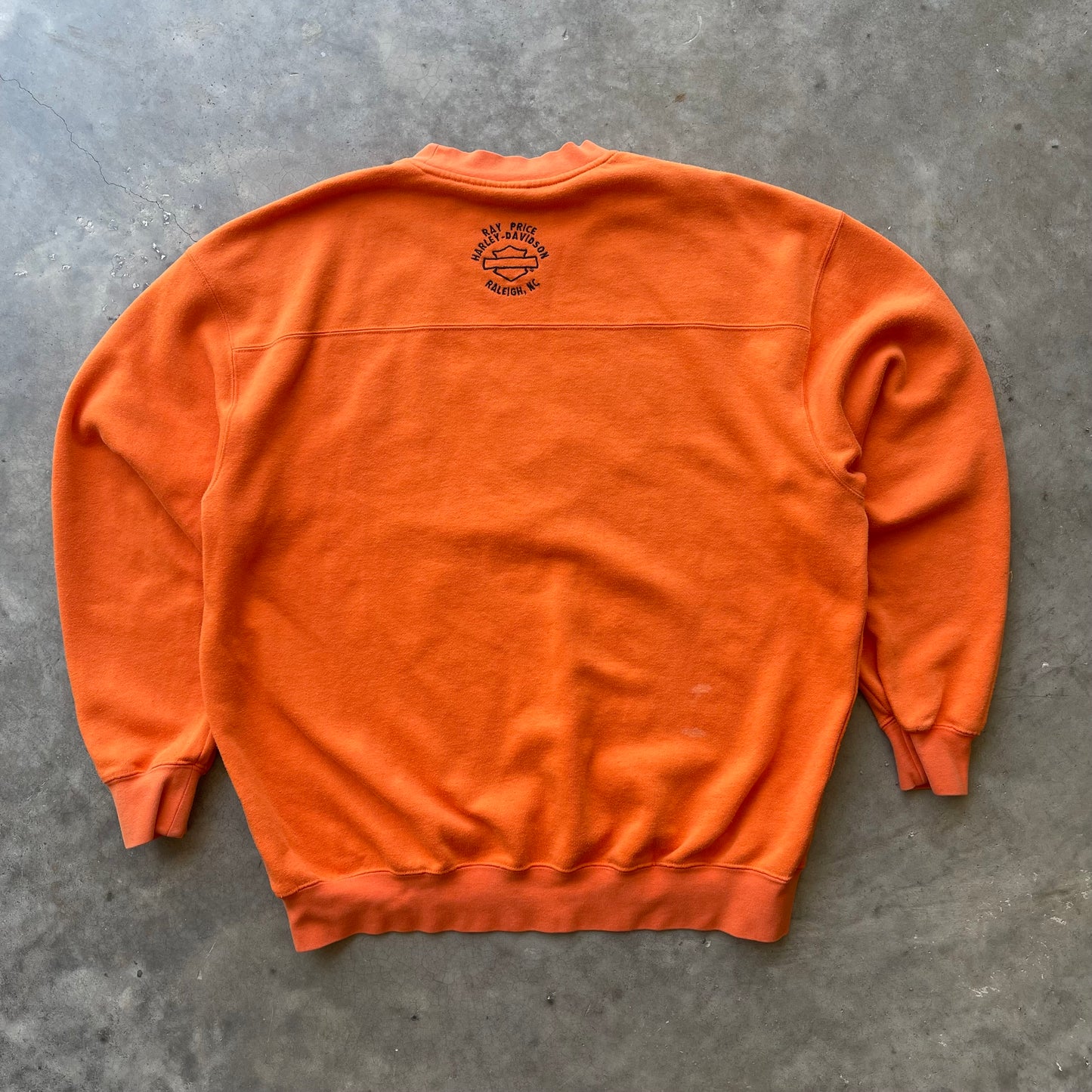 (XL/2XL) 00s Harley Davidson Embroidered Orange Crewneck