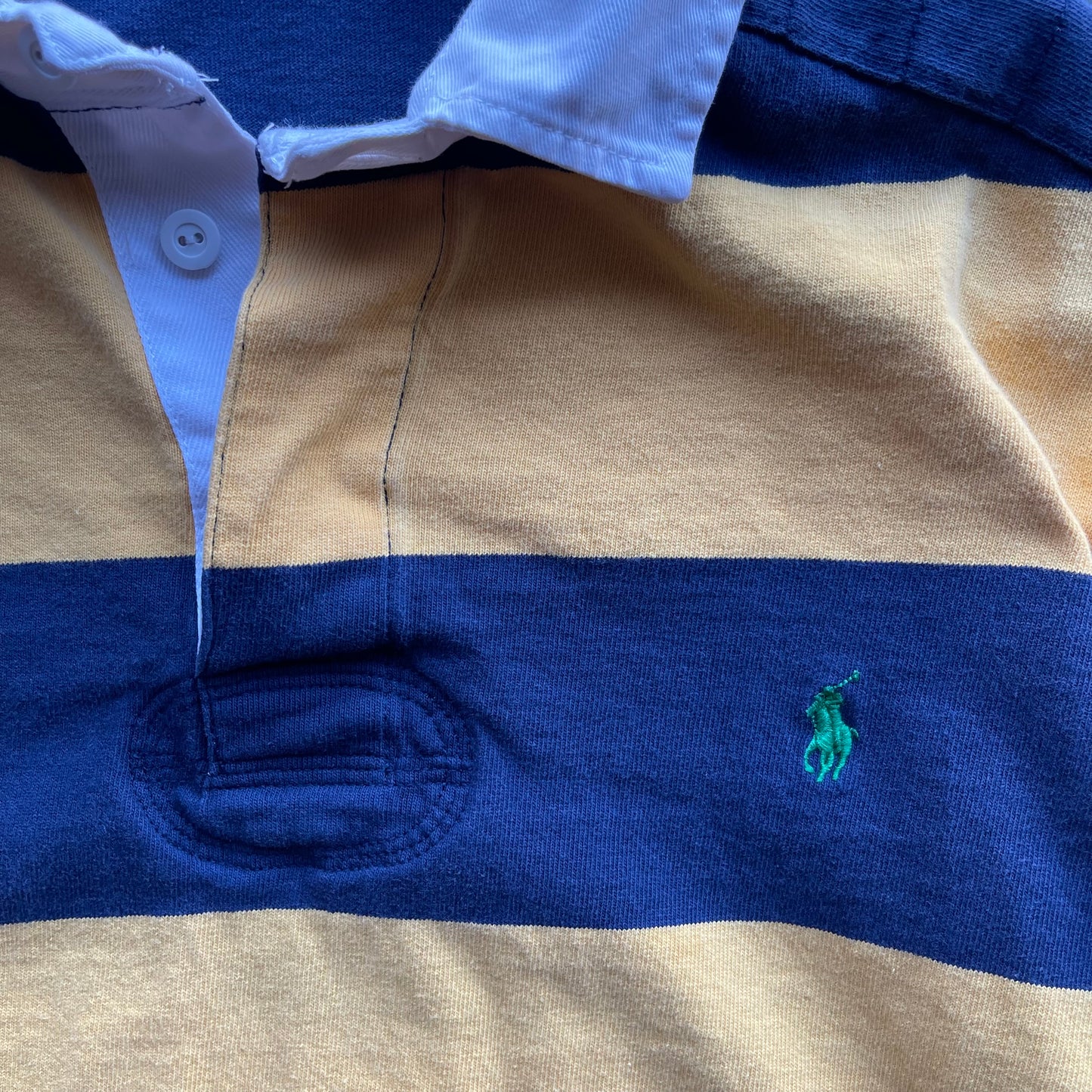 (XL) Polo Ralph Lauren Yellow Striped Rugby Long Sleeve