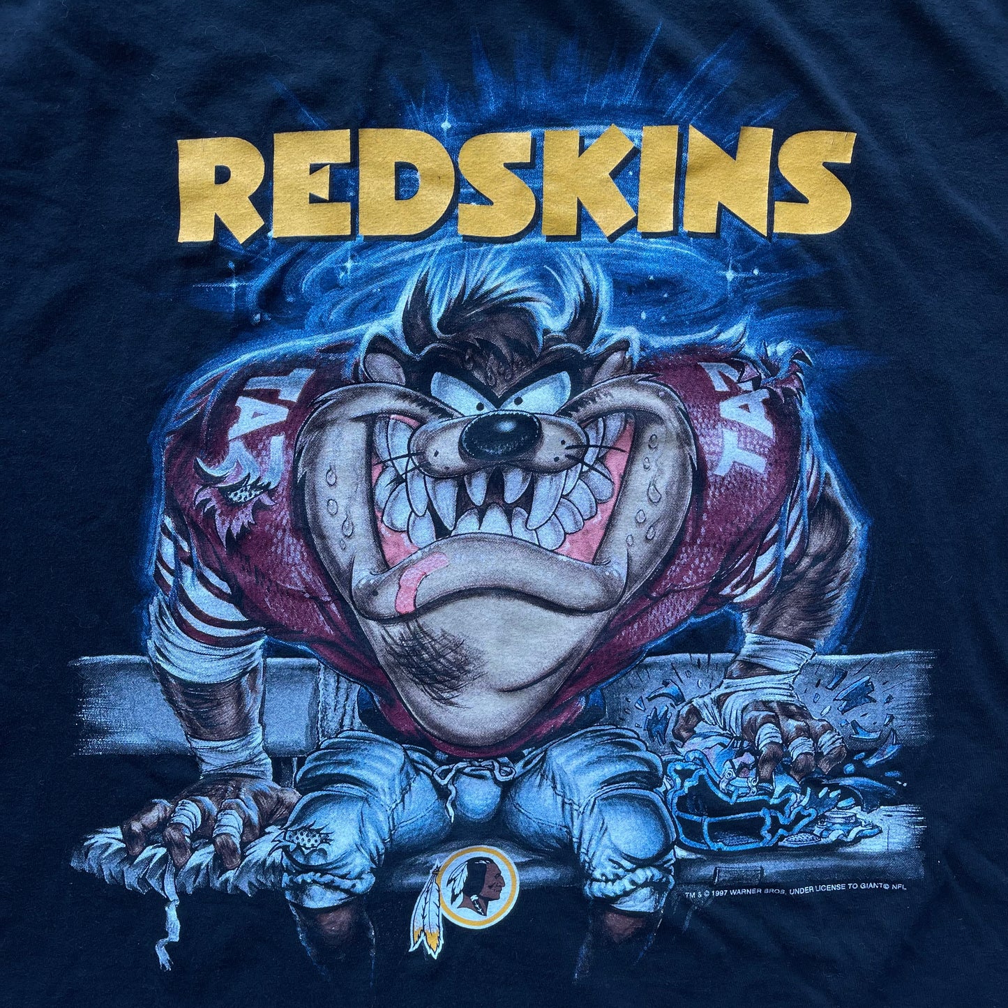 (XL) '97 Looney Tunes Washington Redskins Taz Graphic Tee