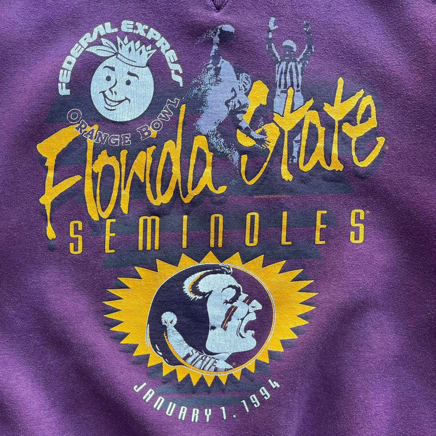 (XL) '94 Florida State Seminoles FSU Orange Bowl Football Graphic Crewneck