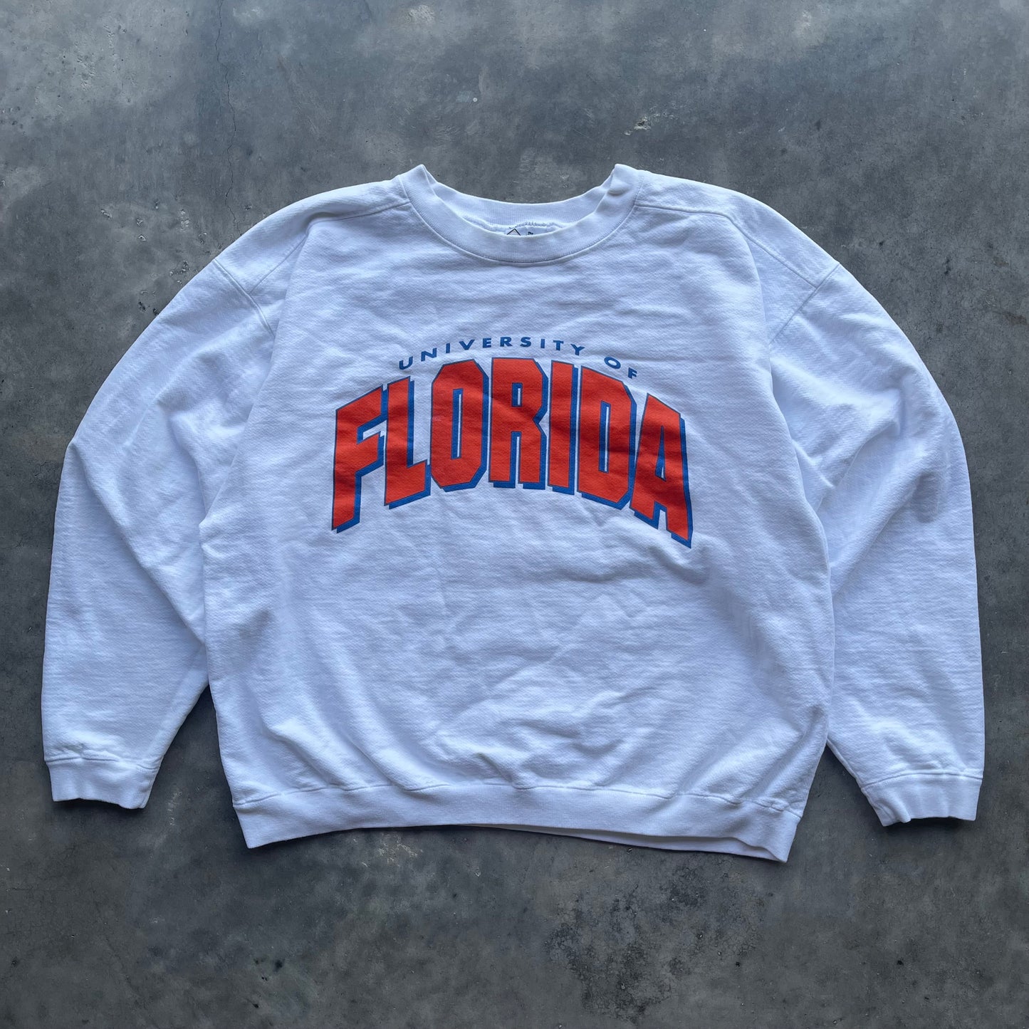 (L/XL) 90s University of Florida Gators Spellout Cropped Fit Crewneck
