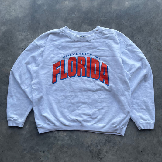 (L/XL) 90s University of Florida Gators Spellout Cropped Fit Crewneck