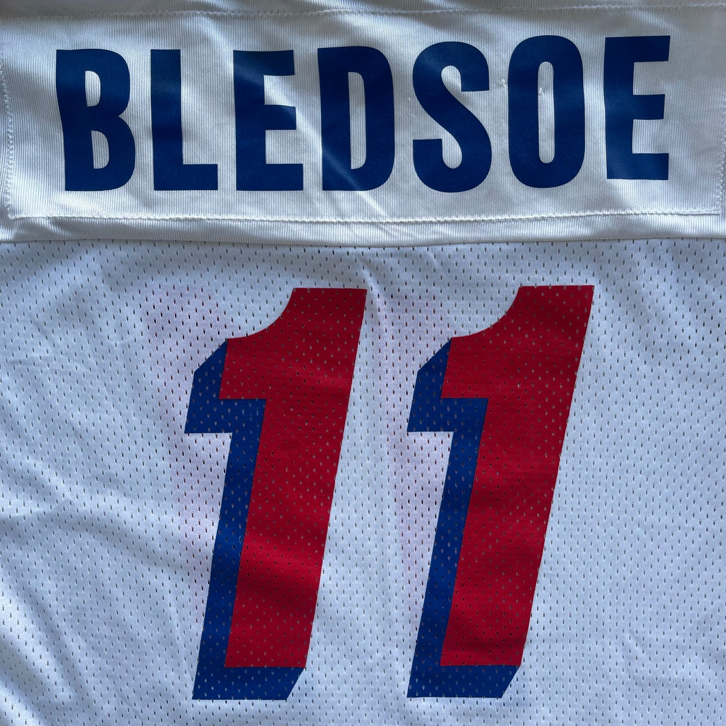 (L/XL) 90s New England Patriots 'Drew Bledsoe' Football Jersey