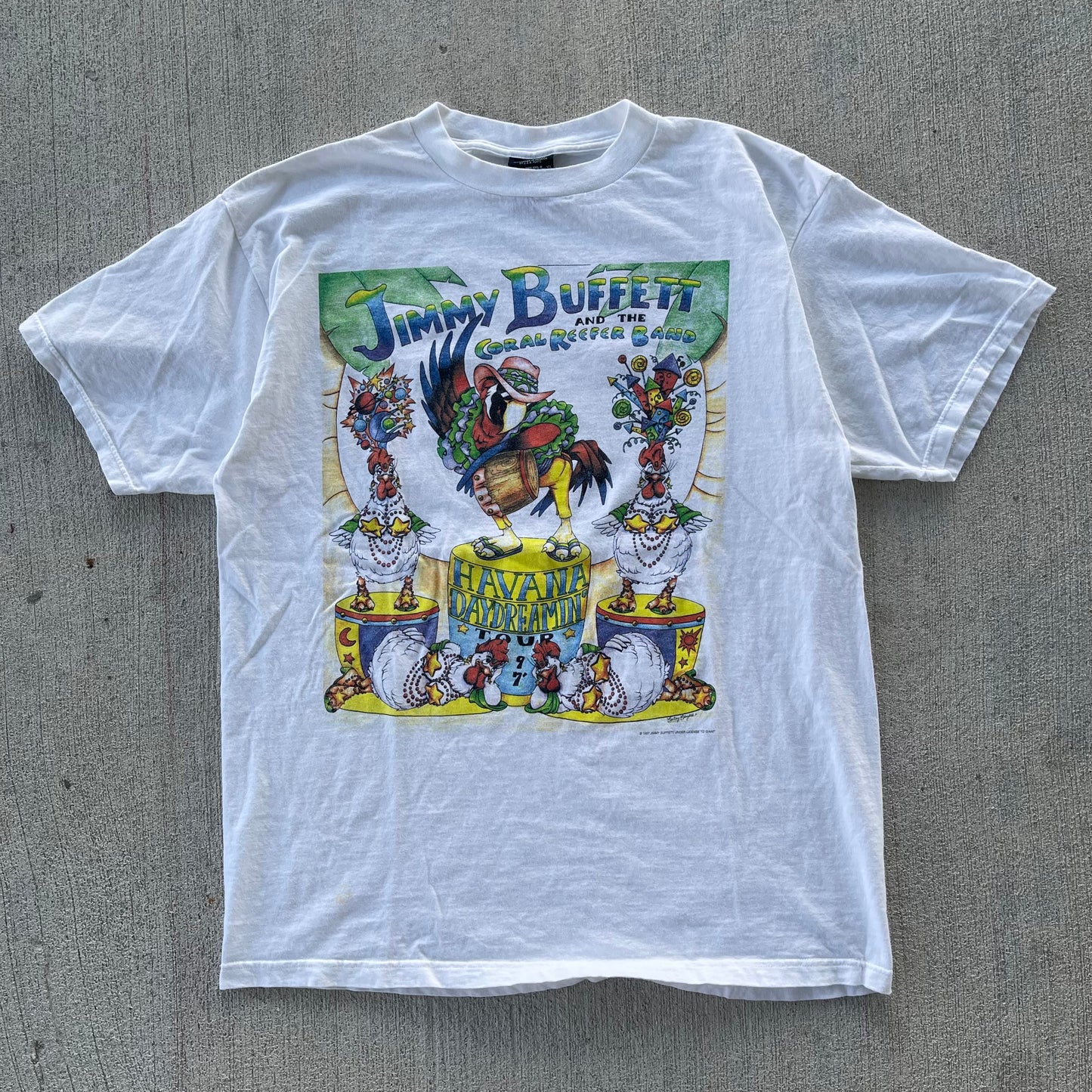 (L) 1997 Jimmy Buffett 'Havana Daydreamin' Tour Parrots Tee