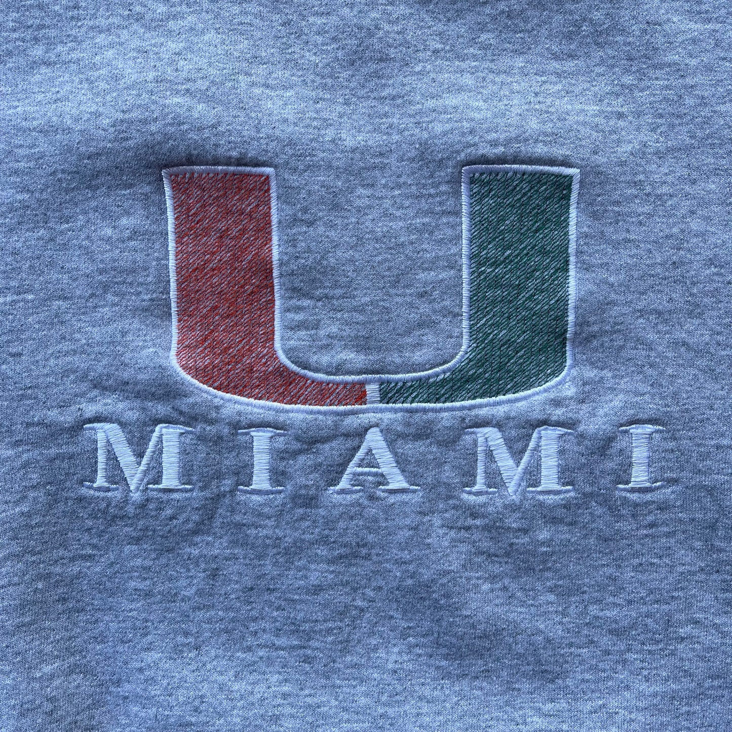 (L) 00s University of Miami Hurricanes Embroidered Adidas Crewneck