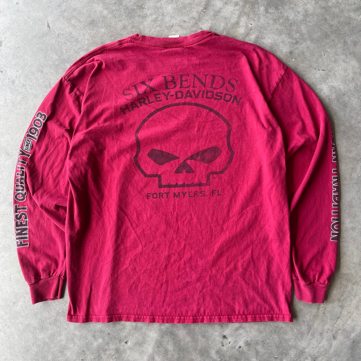 (L) Harley Davidson "Six Bends" Long Sleeve Tee