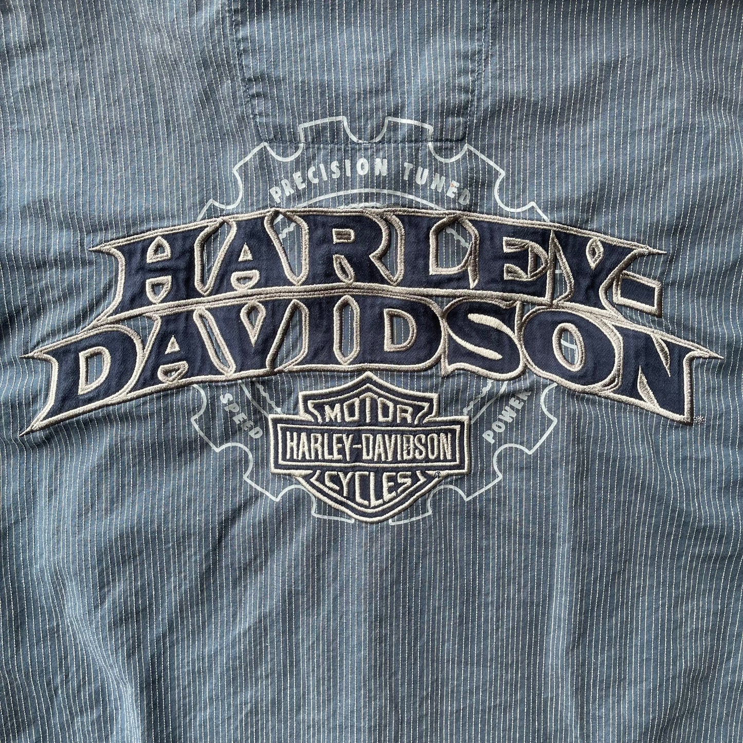 (XL) 00s Harley Davidson Button Up Embroidered Shirt