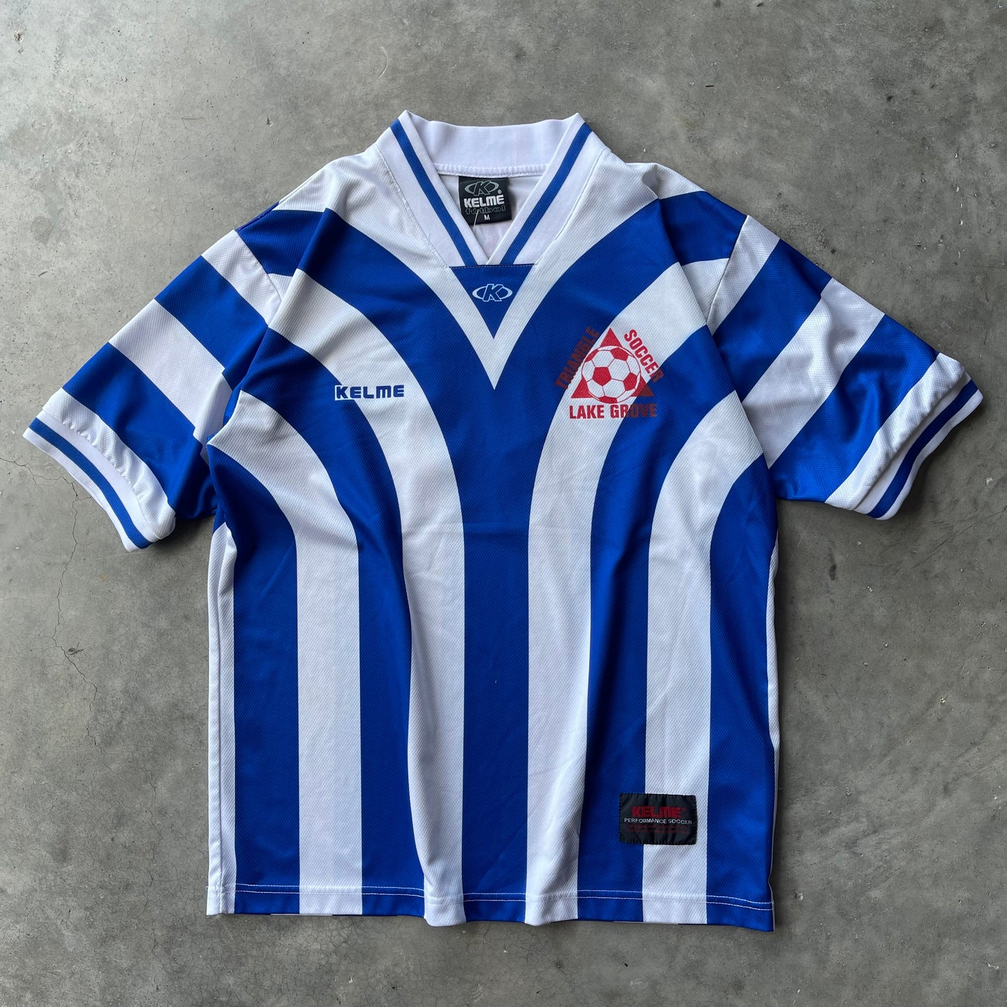 (M) Vintage Kelme White/Blue Soccer Jersey