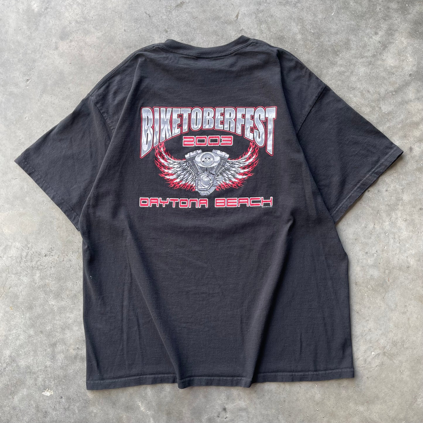 (XL/2XL) ‘03 Bike Week Biketoberfest Center Flame Graphic Tee