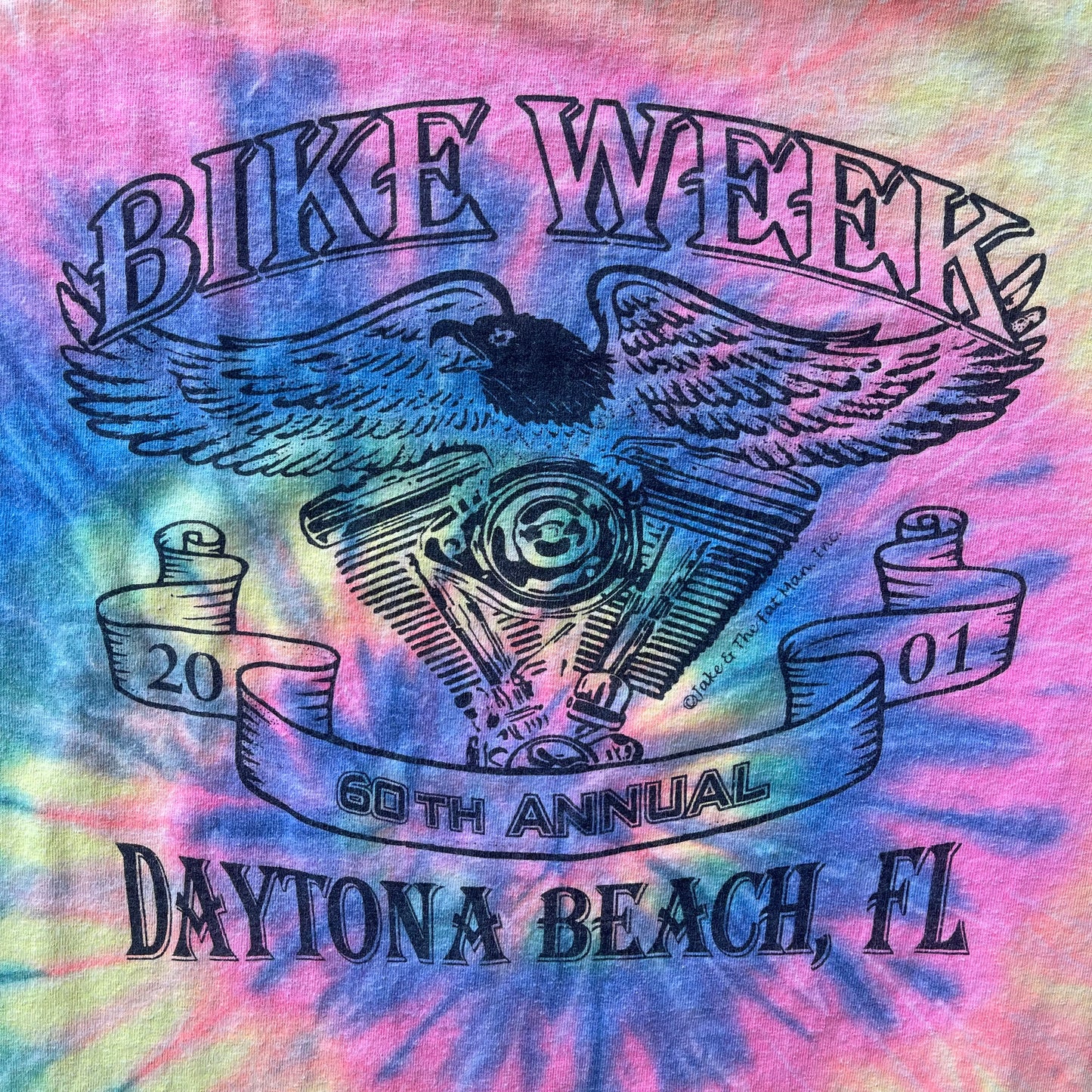 (2XL) ‘01 Bike Week Tie Dye Graphic Tee