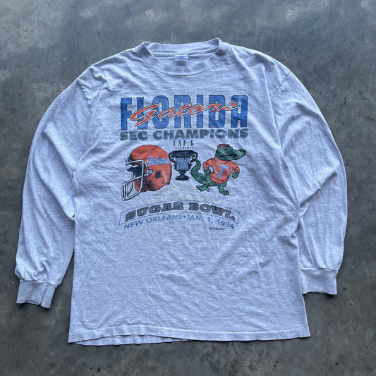 (L/XL) '94 University of Florida Gators Sugar Bowl Champions Long Sleeve Tee