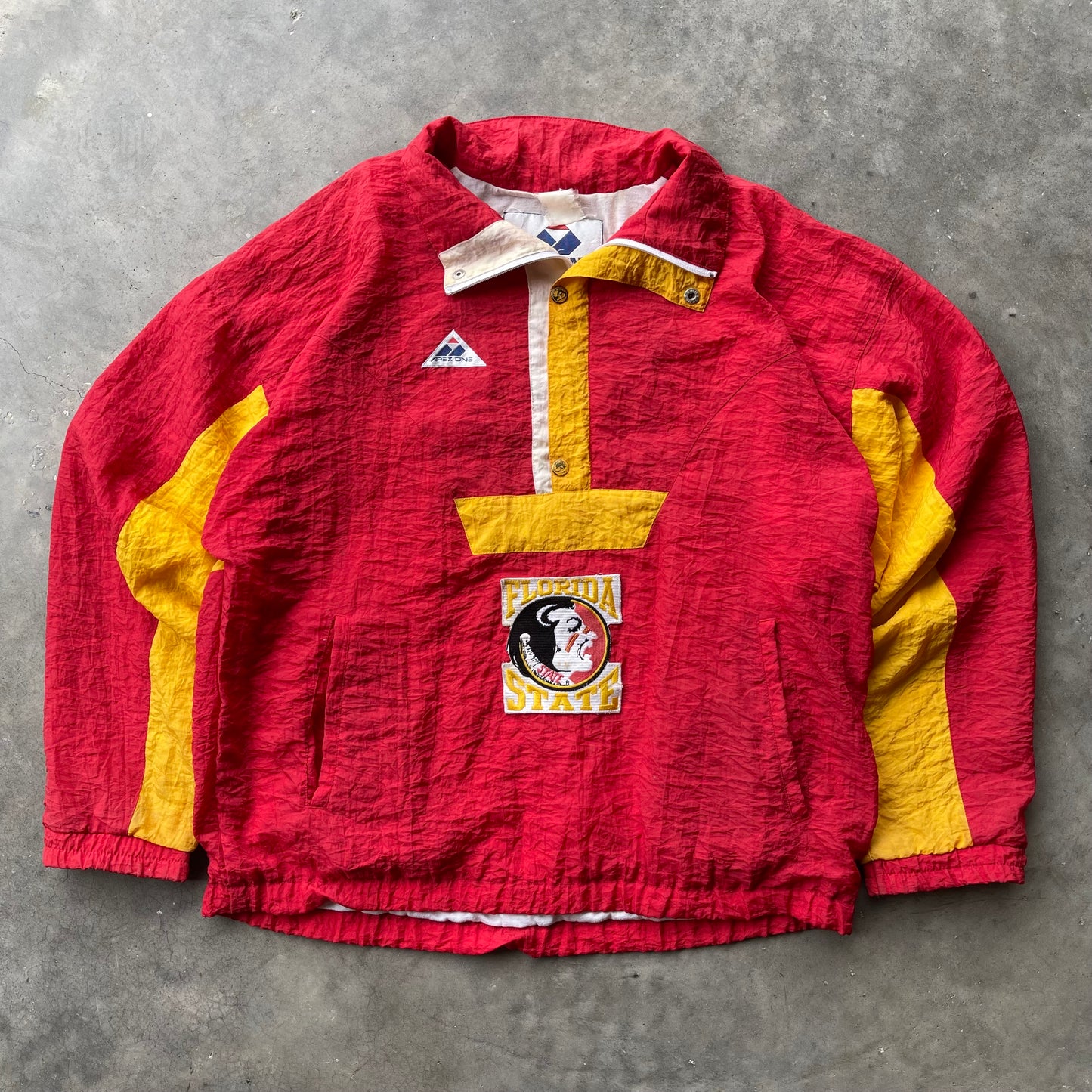 (L/XL) 90s Florida State University Seminoles FSU Apex One Pullover Windbreaker