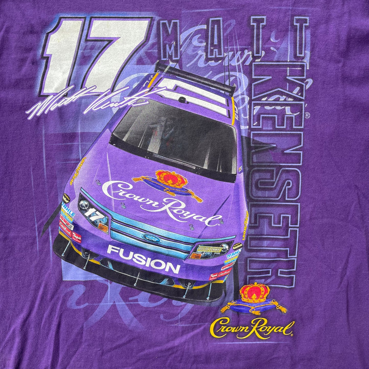 (2XL) Nascar Matt Kenseth Crown Royal Race Car Graphic Tee