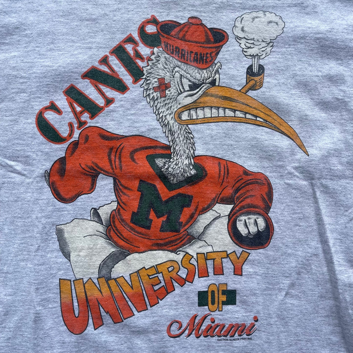 (M) 90s University of Miami Hurricanes “Sebastian” Graphic Tee