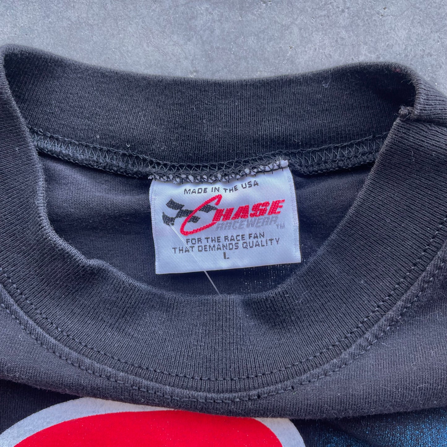 (L) 90s Dale Jarrett Nascar Racing All Over Print “Takin Care of Business” Tee
