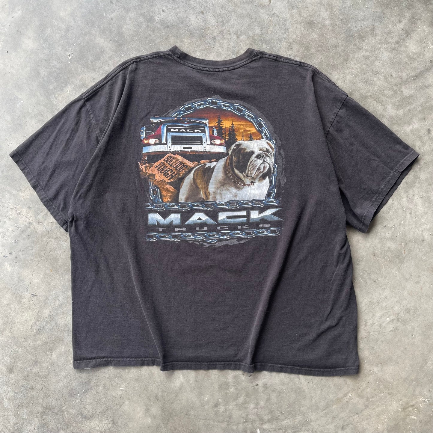 (2XL/3XL) Y2K Mack Truck Bulldog Graphic Chain Logo Tee