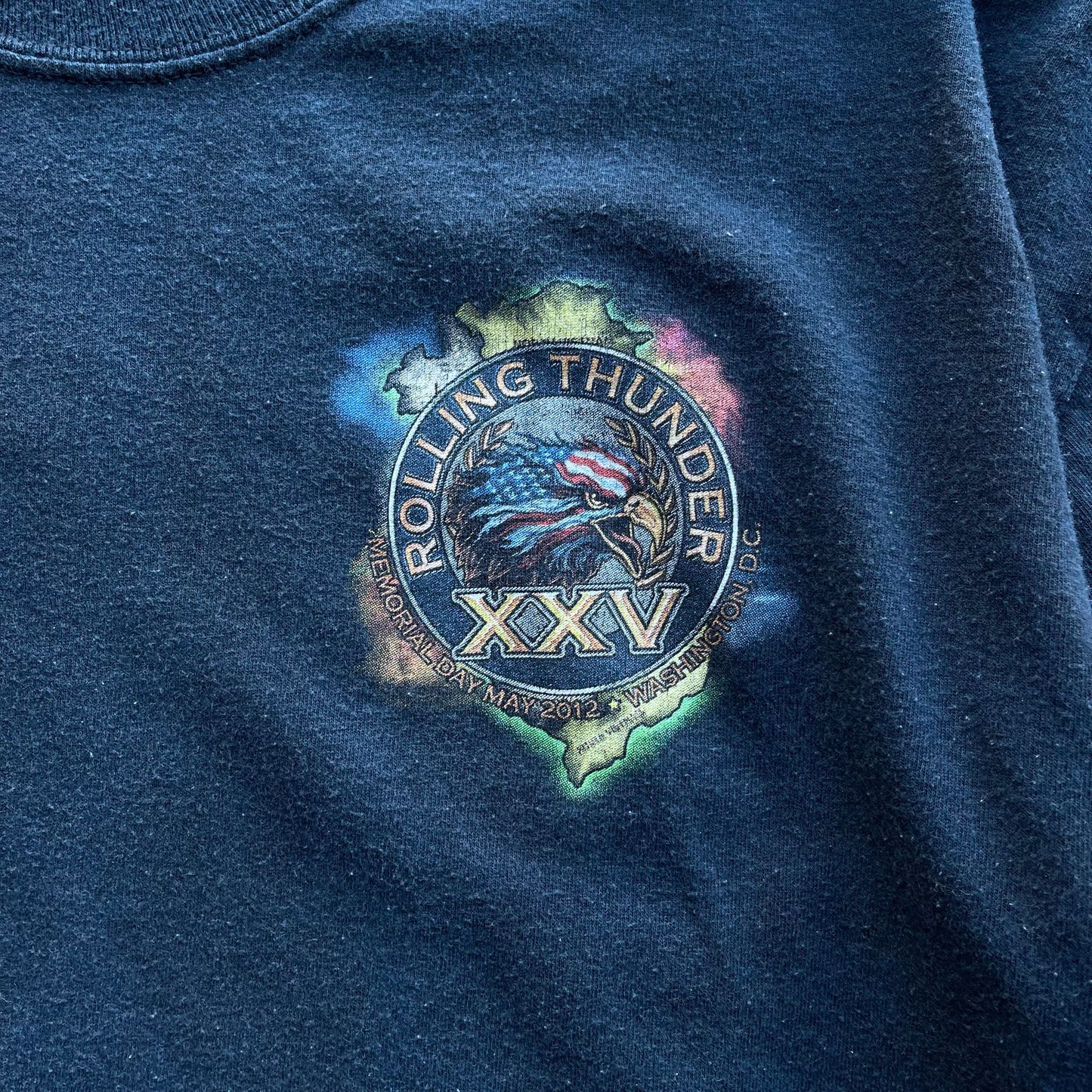 (M) 2012 Rolling Thunder Memorial Day Biker Long Sleeve Tee