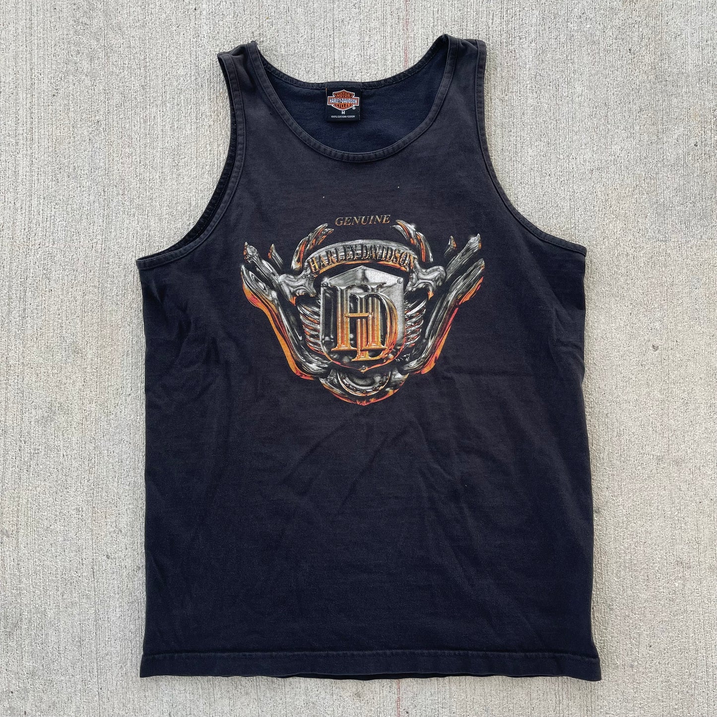 (S) 00s Harley Davidson 'Cedar River' Tank Tee