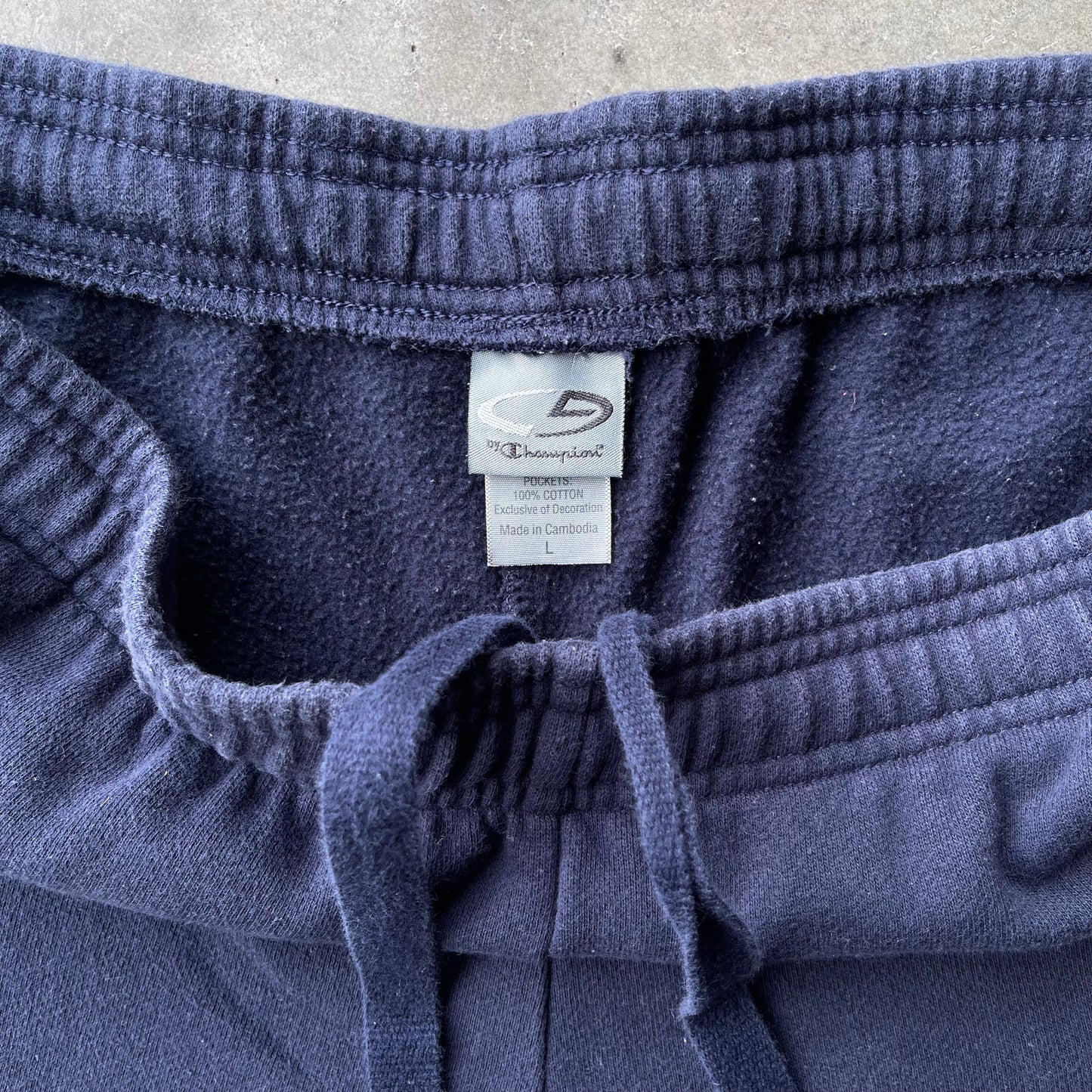 (L) 00s Champion Navy Blue Cotton Sweatpants