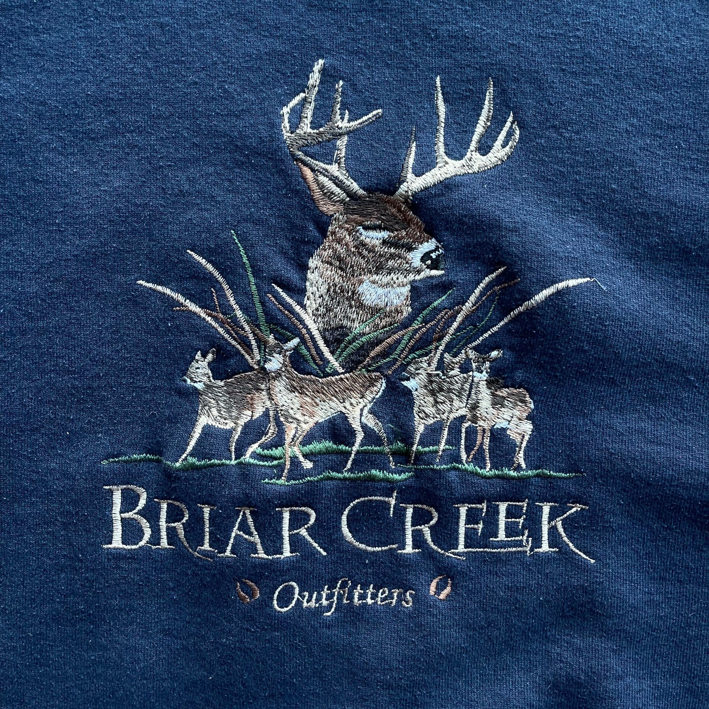 (L) 90s Briar Creek Nature Deer Embroidered Crewneck