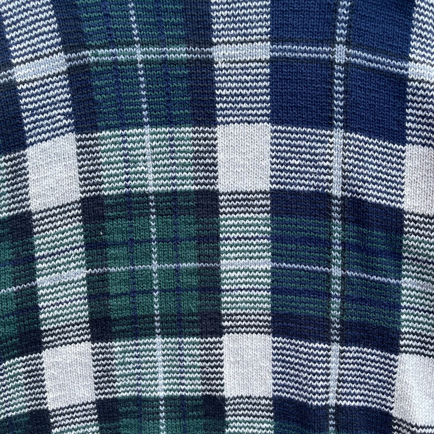 (L) Vintage Nautica Plaid Knitted Crewneck Sweater
