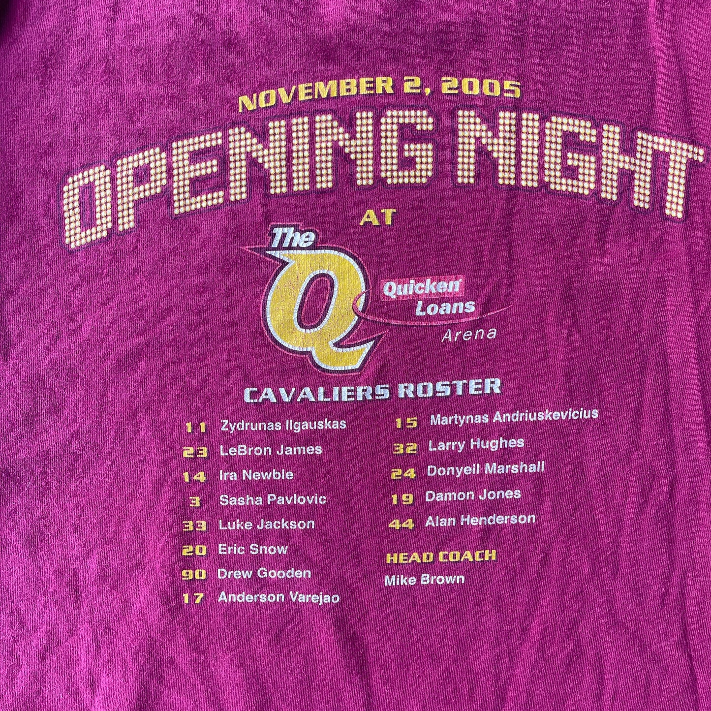 (L) '05 Cleveland Cavaliers 'Opening Night' Roster Tee