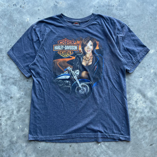 (M) Harley Davidson Biker Girl Tee