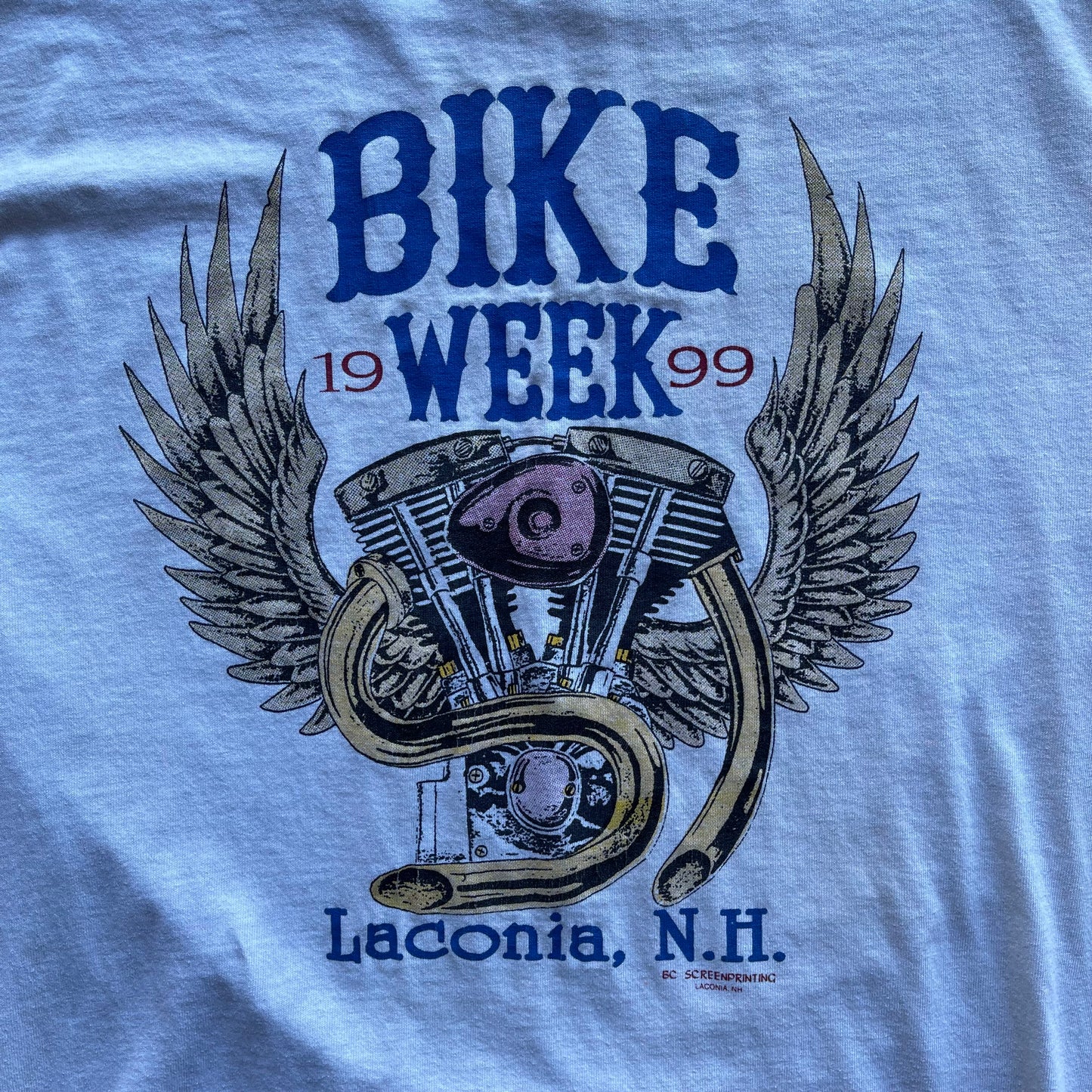 (S/M) '99 Laconia Bike Week Engine Motor Tee